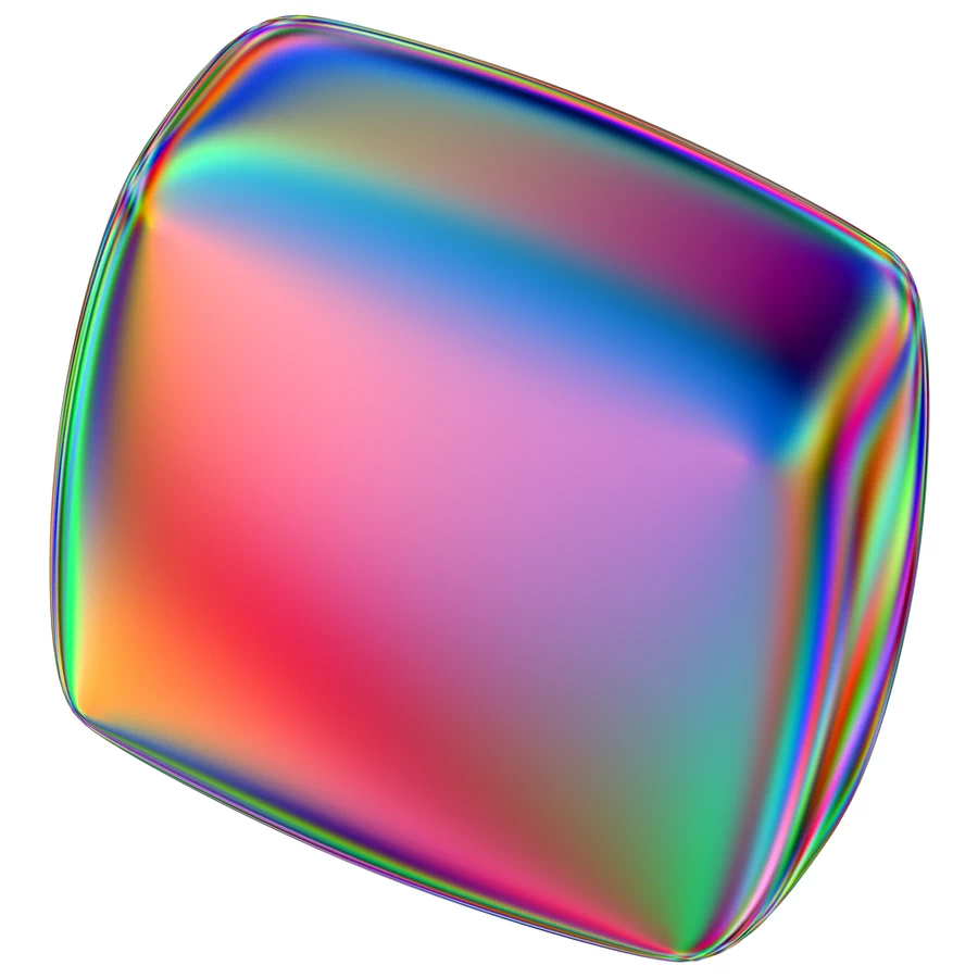 潮流酸性全息金属镭射机能彩虹3D立体几何图形png免抠图片素材【083】